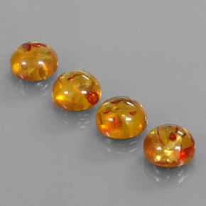 캐럿 천연 옐로우 오렌지 호박 보석, 투명한, 9.52 mm, 투명/반투명