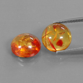 캐럿 천연 오렌지 호박 보석, 투명한, 9.50 mm, 투명/반투명