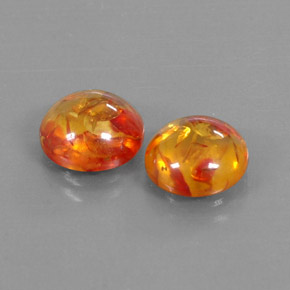 캐럿 천연 오렌지 호박 보석, 투명한, 9.50 mm, 투명/반투명