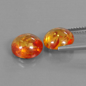 캐럿 천연 오렌지 호박 보석, 투명한, 9.50 mm, 투명/반투명