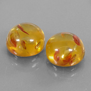 캐럿 천연 옐로우 오렌지 호박 보석, 투명한, 9.61 mm, 투명/반투명