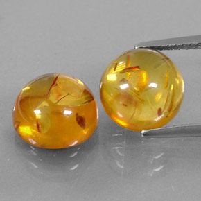캐럿 천연 옐로우 오렌지 호박 보석, 투명한, 9.48 mm, 투명/반투명