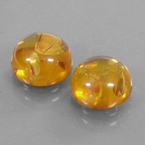 캐럿 천연 옐로우 오렌지 호박 보석, 투명한, 9.48 mm, 투명/반투명