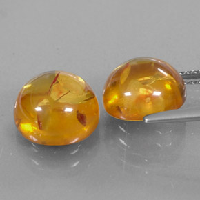 캐럿 천연 옐로우 오렌지 호박 보석, 투명한, 9.48 mm, 투명/반투명