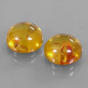 캐럿 천연 옐로우 오렌지 호박 보석, 투명한, 9.43 mm, 투명/반투명