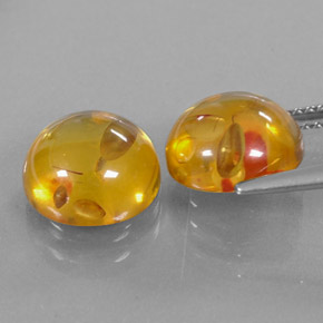 캐럿 천연 옐로우 오렌지 호박 보석, 투명한, 9.43 mm, 투명/반투명