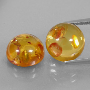 캐럿 천연 옐로우 오렌지 호박 보석, 투명한, 9.58 mm, 투명/반투명