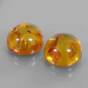 캐럿 천연 옐로우 오렌지 호박 보석, 투명한, 9.58 mm, 투명/반투명