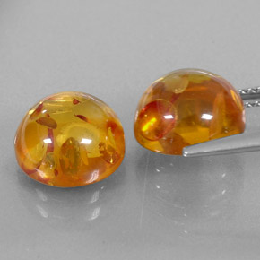 캐럿 천연 옐로우 오렌지 호박 보석, 투명한, 9.58 mm, 투명/반투명