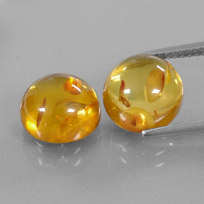 캐럿 천연 옐로우 오렌지 호박 보석, 투명한, 9.66 mm, 투명/반투명