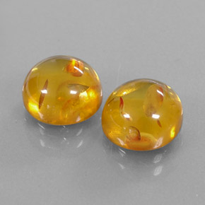 캐럿 천연 옐로우 오렌지 호박 보석, 투명한, 9.66 mm, 투명/반투명