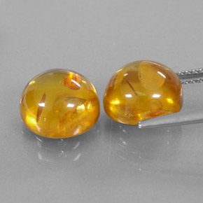 캐럿 천연 옐로우 오렌지 호박 보석, 투명한, 9.66 mm, 투명/반투명