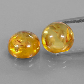 캐럿 천연 옐로우 오렌지 호박 보석, 투명한, 9.52 mm, 투명/반투명