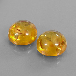 캐럿 천연 옐로우 오렌지 호박 보석, 투명한, 9.52 mm, 투명/반투명
