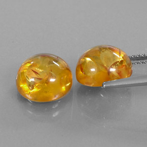 캐럿 천연 옐로우 오렌지 호박 보석, 투명한, 9.52 mm, 투명/반투명