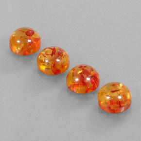 캐럿 천연 옐로우 오렌지 호박 보석, 투명한, 9.50 mm, 투명/반투명