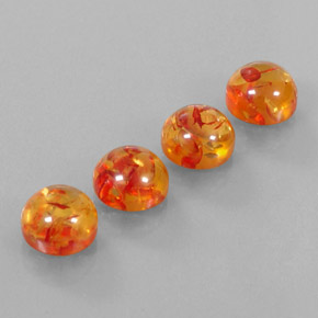 캐럿 천연 옐로우 오렌지 호박 보석, 투명한, 9.50 mm, 투명/반투명