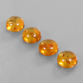 캐럿 천연 옐로우 오렌지 호박 보석, 투명한, 9.58 mm, 투명/반투명