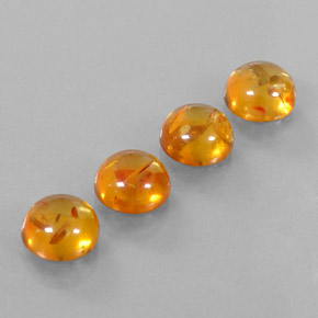캐럿 천연 옐로우 오렌지 호박 보석, 투명한, 9.58 mm, 투명/반투명