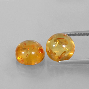 캐럿 천연 옐로우 오렌지 호박 보석, 투명한, 9.48 mm, 투명/반투명
