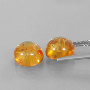 캐럿 천연 옐로우 오렌지 호박 보석, 투명한, 9.48 mm, 투명/반투명