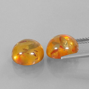 캐럿 천연 옐로우 오렌지 호박 보석, 투명한, 9.53 mm, 투명/반투명