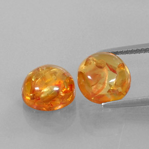 캐럿 천연 옐로우 오렌지 호박 보석, 투명한, 9.53 mm, 투명/반투명