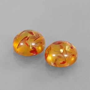 캐럿 천연 옐로우 오렌지 호박 보석, 투명한, 9.53 mm, 투명/반투명