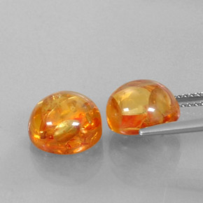 캐럿 천연 옐로우 오렌지 호박 보석, 투명한, 9.53 mm, 투명/반투명