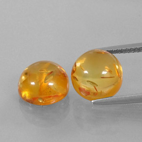 캐럿 천연 옐로우 오렌지 호박 보석, 투명한, 9.62 mm, 투명/반투명