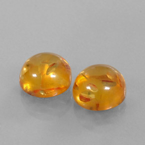 캐럿 천연 옐로우 오렌지 호박 보석, 투명한, 9.62 mm, 투명/반투명