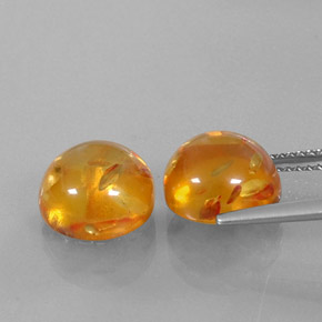 캐럿 천연 옐로우 오렌지 호박 보석, 투명한, 9.62 mm, 투명/반투명