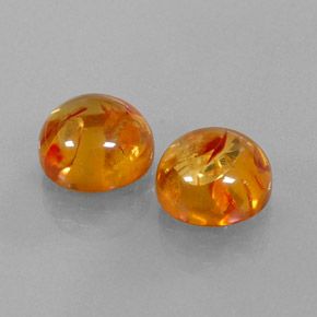 캐럿 천연 옐로우 오렌지 호박 보석, 투명한, 9.54 mm, 투명/반투명