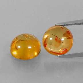 캐럿 천연 옐로우 오렌지 호박 보석, 투명한, 9.59 mm, 투명/반투명
