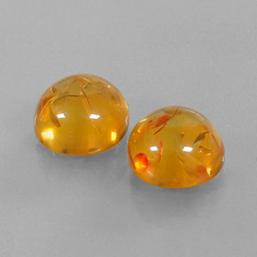 캐럿 천연 옐로우 오렌지 호박 보석, 투명한, 9.59 mm, 투명/반투명