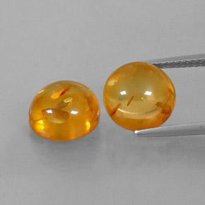 캐럿 천연 옐로우 오렌지 호박 보석, 투명한, 9.54 mm, 투명/반투명