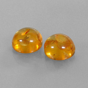 캐럿 천연 옐로우 오렌지 호박 보석, 투명한, 9.54 mm, 투명/반투명