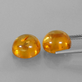캐럿 천연 옐로우 오렌지 호박 보석, 투명한, 9.54 mm, 투명/반투명