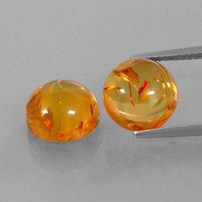 캐럿 천연 옐로우 오렌지 호박 보석, 투명한, 9.50 mm, 투명/반투명