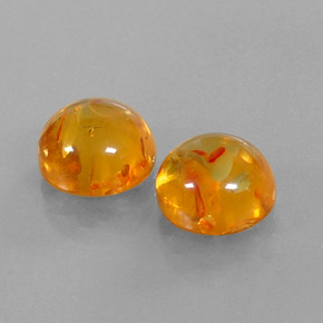 캐럿 천연 옐로우 오렌지 호박 보석, 투명한, 9.50 mm, 투명/반투명