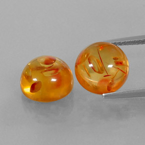 캐럿 천연 옐로우 오렌지 호박 보석, 투명한, 9.52 mm, 투명/반투명