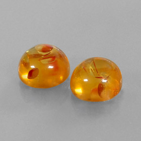 캐럿 천연 옐로우 오렌지 호박 보석, 투명한, 9.52 mm, 투명/반투명
