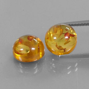캐럿 천연 옐로우 오렌지 호박 보석, 투명한, 9.51 mm, 투명/반투명
