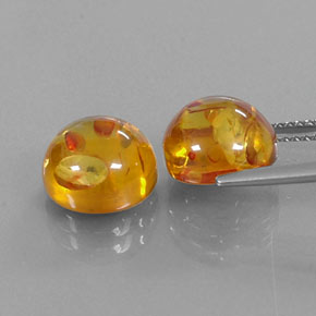 캐럿 천연 옐로우 오렌지 호박 보석, 투명한, 9.51 mm, 투명/반투명
