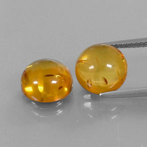 캐럿 천연 옐로우 오렌지 호박 보석, 투명한, 9.35 mm, 투명/반투명