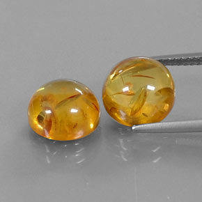 캐럿 천연 옐로우 오렌지 호박 보석, 투명한, 9.55 mm, 투명/반투명