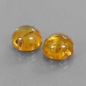 캐럿 천연 옐로우 오렌지 호박 보석, 투명한, 9.55 mm, 투명/반투명