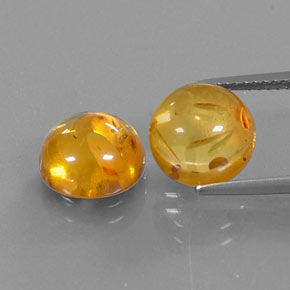 캐럿 천연 옐로우 오렌지 호박 보석, 투명한, 9.62 mm, 투명/반투명