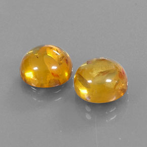 캐럿 천연 옐로우 오렌지 호박 보석, 투명한, 9.62 mm, 투명/반투명