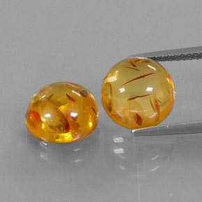 캐럿 천연 옐로우 오렌지 호박 보석, 투명한, 9.64 mm, 투명/반투명